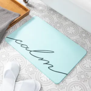 Artsy Mats Calm Aqua Blue Stone Non Slip Bath Mat - Touch Dry