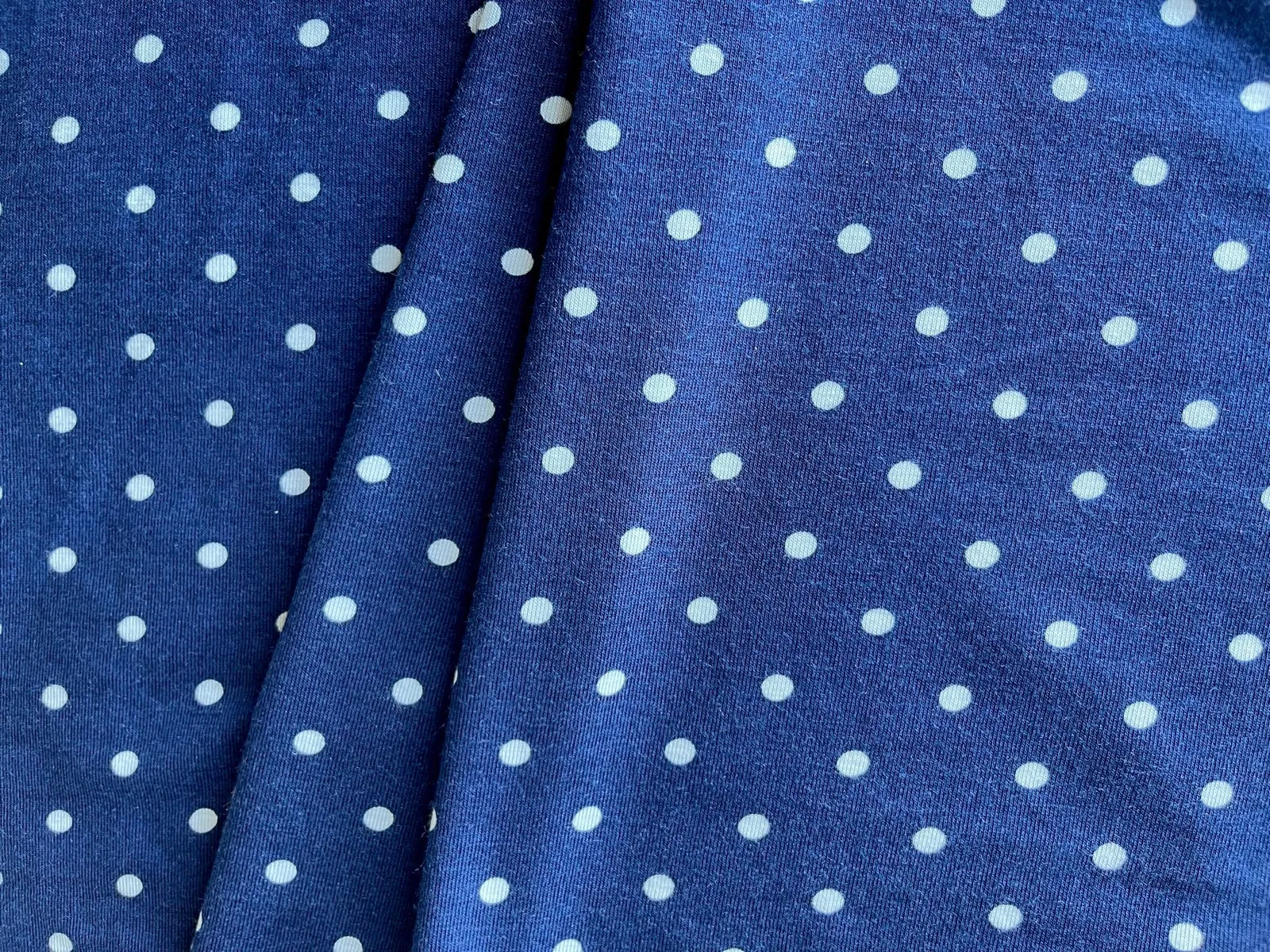 Classic Dotted Bright Navy Viscose Knit (Made in Italy)