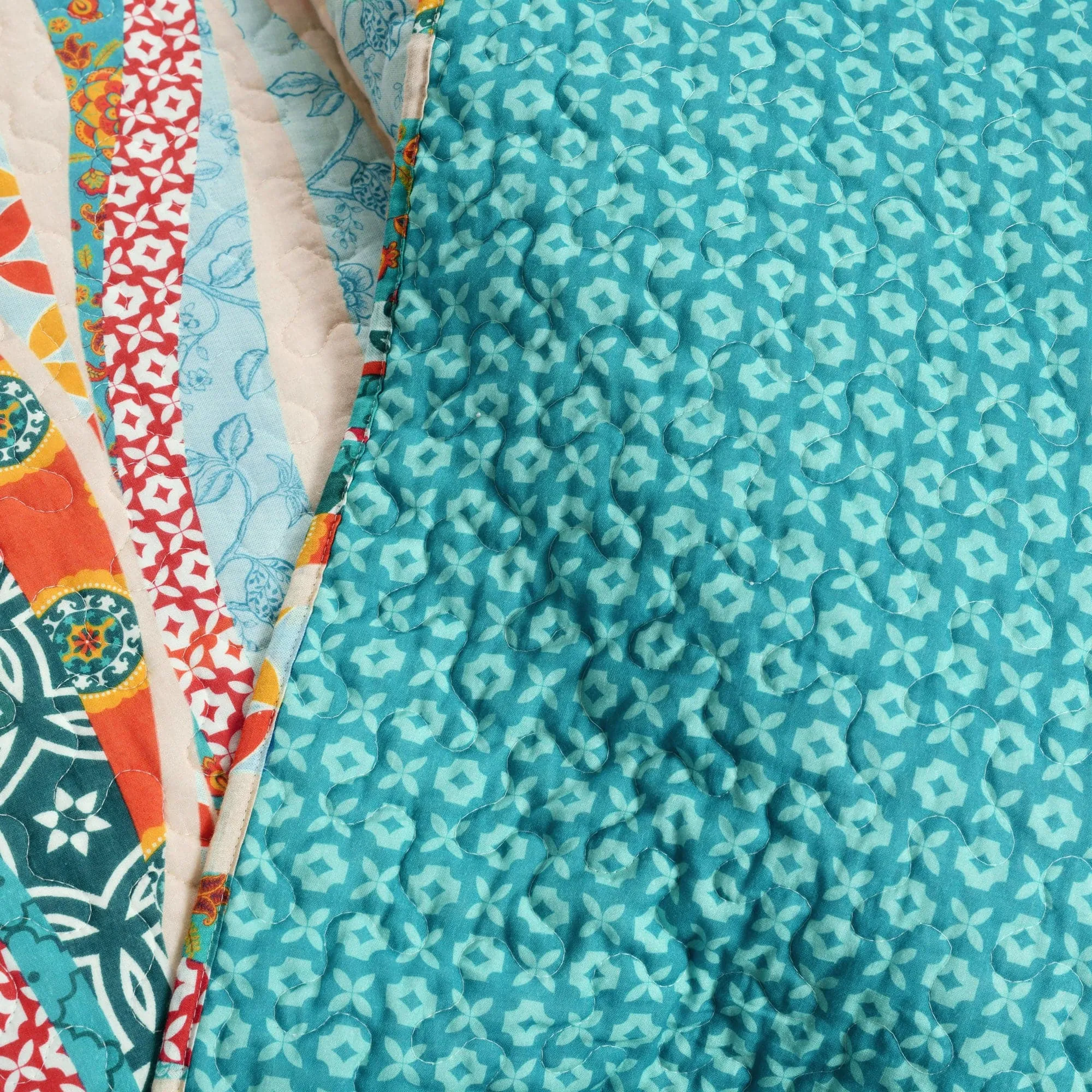 Hailey Watercolor Wave Reversible Cotton Throw Blanket