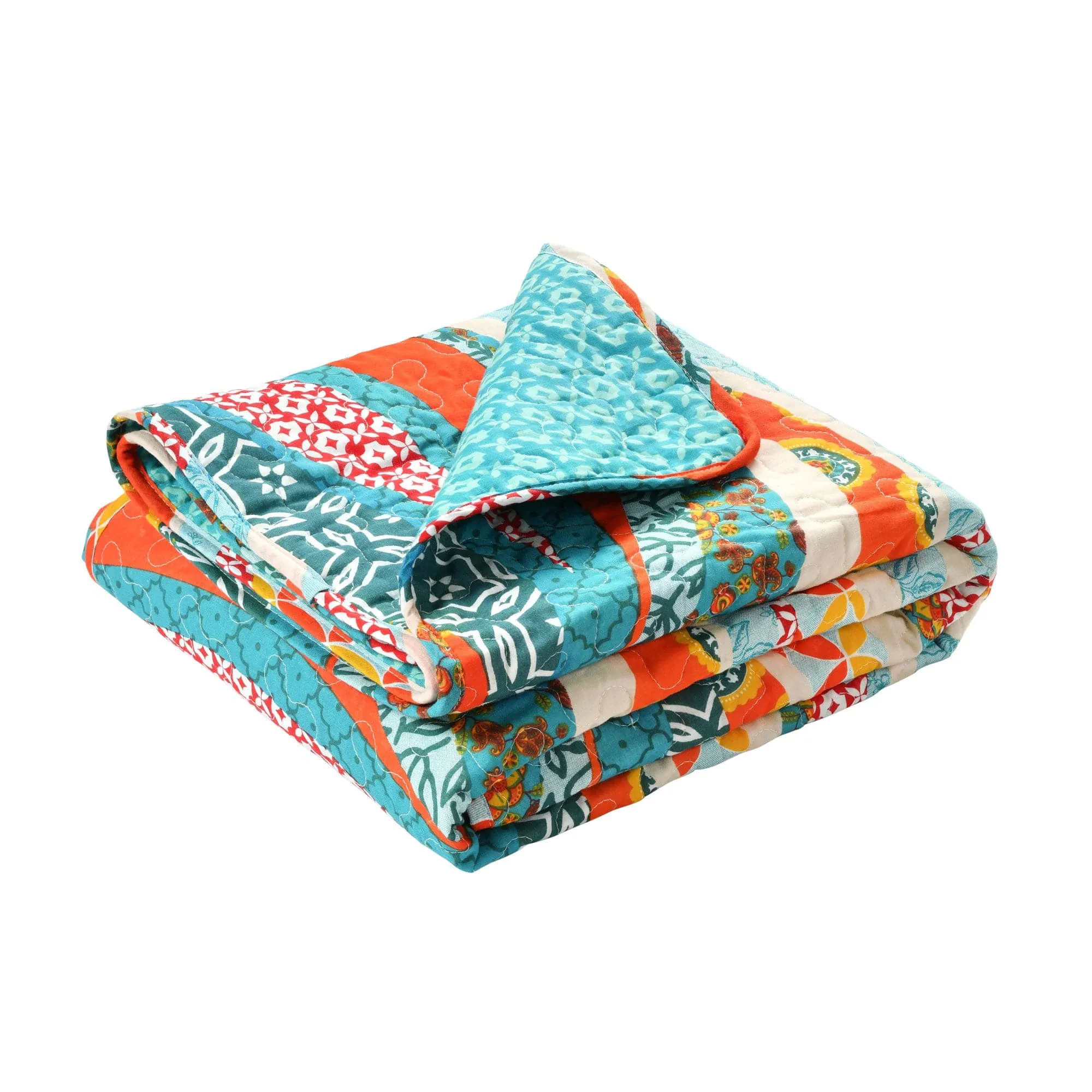 Hailey Watercolor Wave Reversible Cotton Throw Blanket