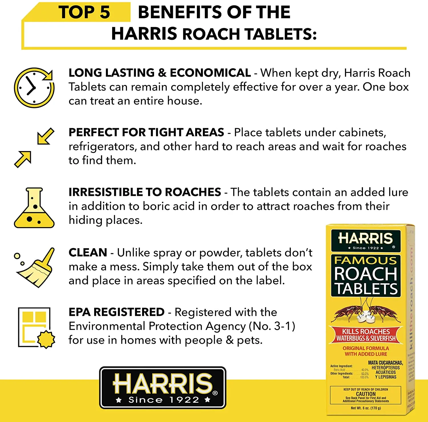 Harris Famous Roach Tablets (6 oz., 2-Pack)