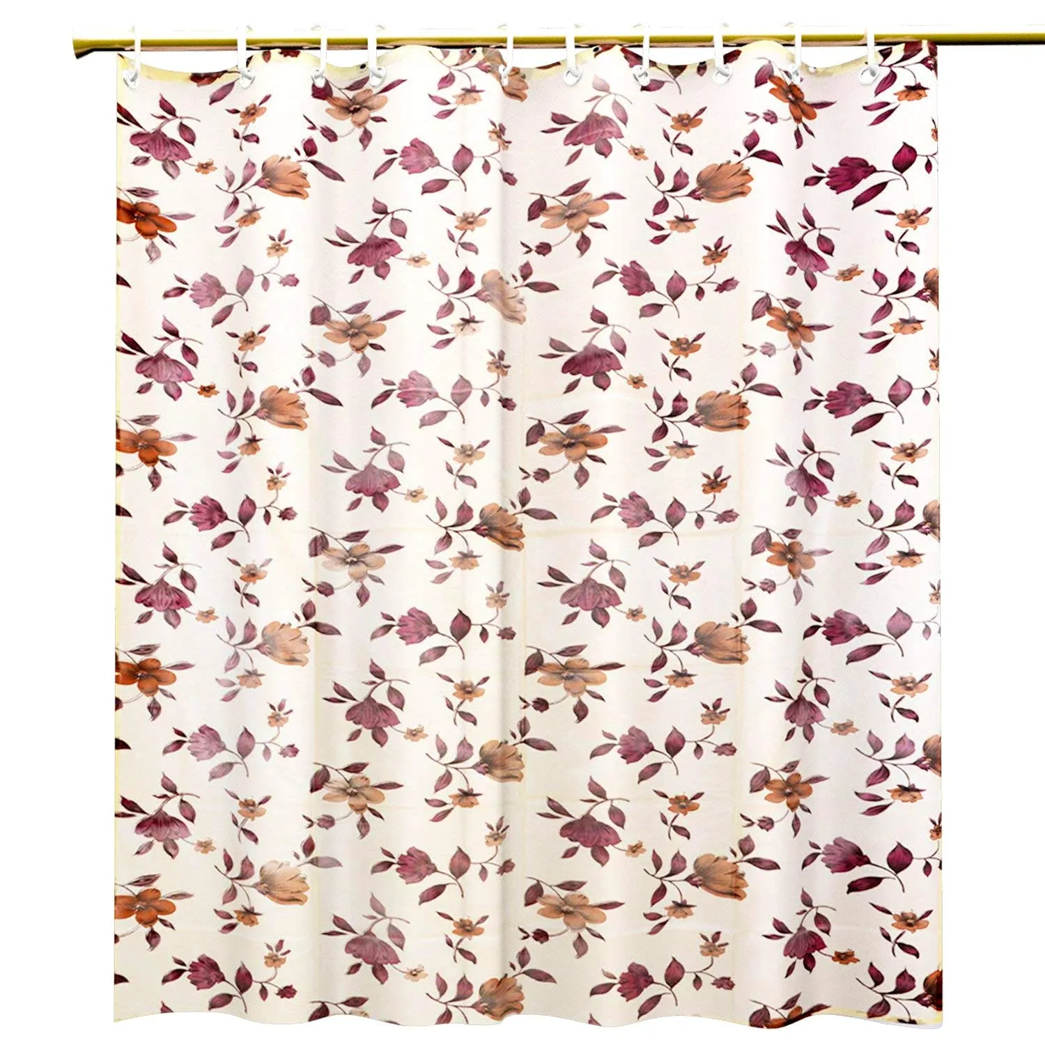 Kuber Industries Shower Curtain & Bathmat Set | Non-Slip Bath mats for Bathroom | Easy-Slide Curtains | Polyester Curtain or Bathmat for Bath Décor | YX0154-3T | 15 Pcs Set | Multicolor