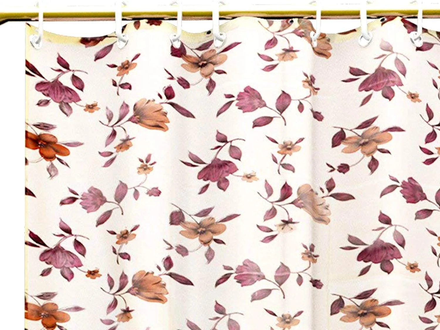 Kuber Industries Shower Curtain & Bathmat Set | Non-Slip Bath mats for Bathroom | Easy-Slide Curtains | Polyester Curtain or Bathmat for Bath Décor | YX0154-3T | 6 Pcs Set | Multicolor