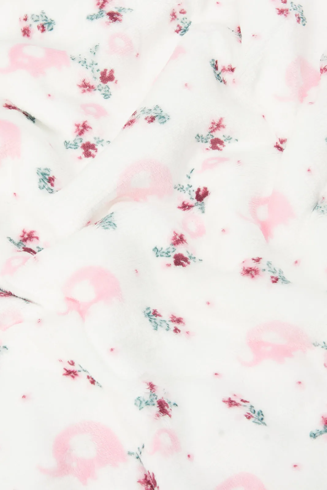 Pink Reversible Allover Print Blanket For Girls