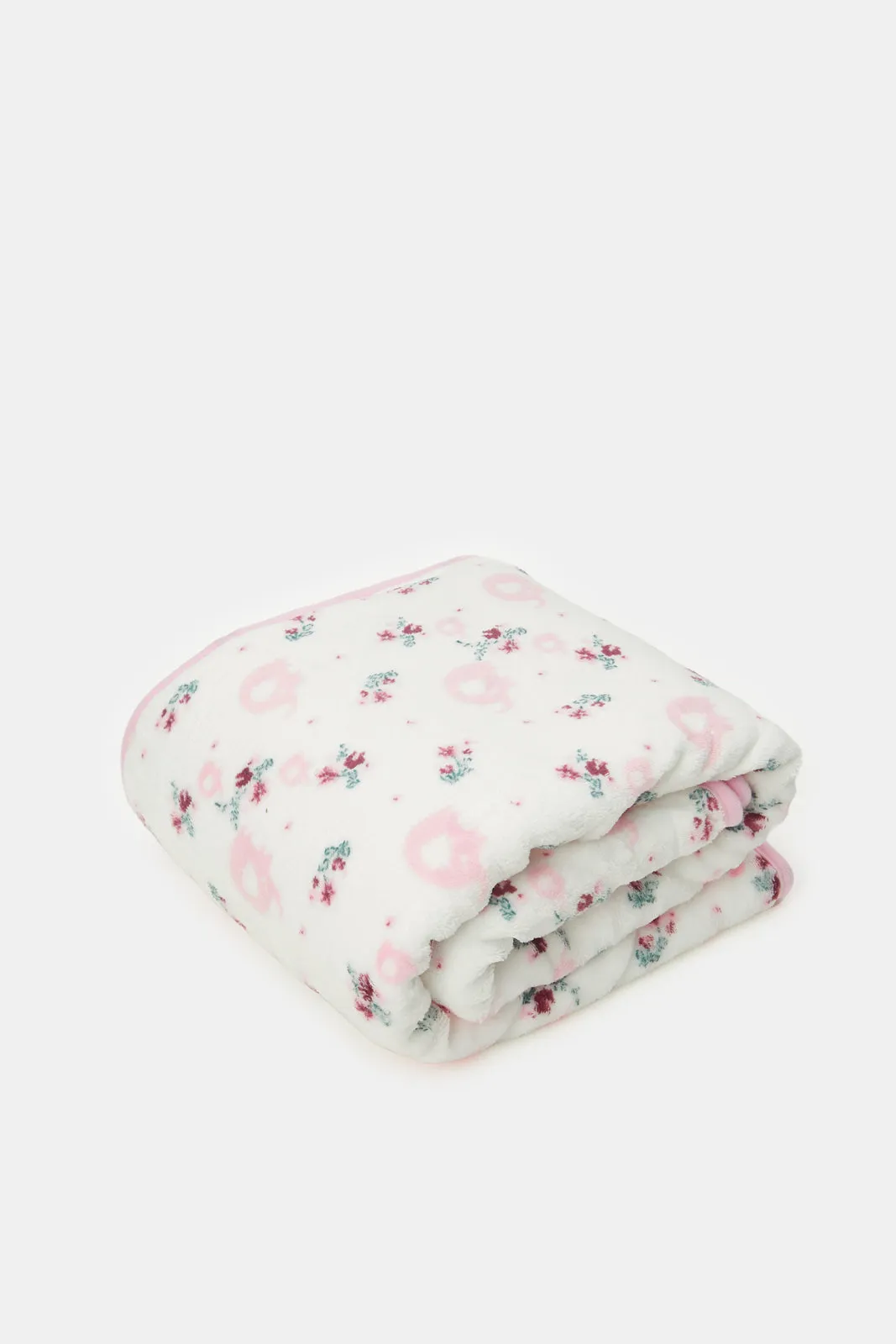 Pink Reversible Allover Print Blanket For Girls