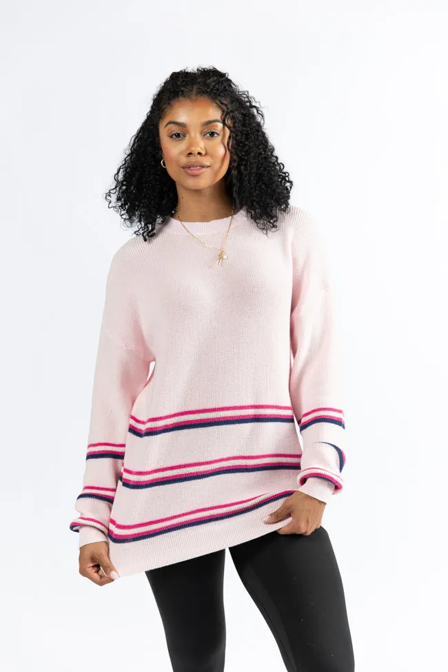 Seeing Stripes Pink and Purple Striped Sweater SALE