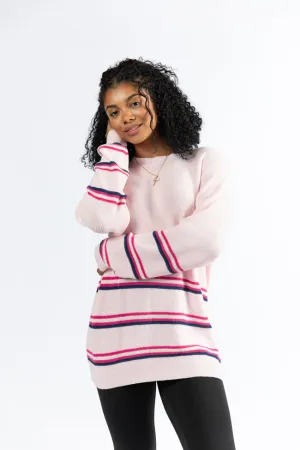 Seeing Stripes Pink and Purple Striped Sweater SALE